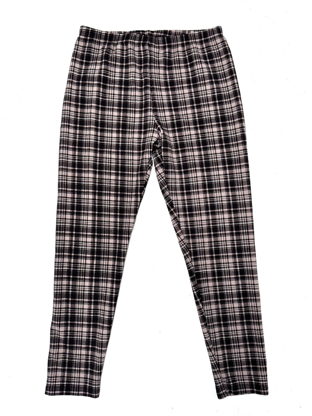 SHEIN Black & Tan Plaid Leggings – Size XL